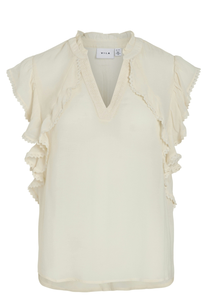 VIVILLAS V-NECK CP TOP 14105709 BIRCH